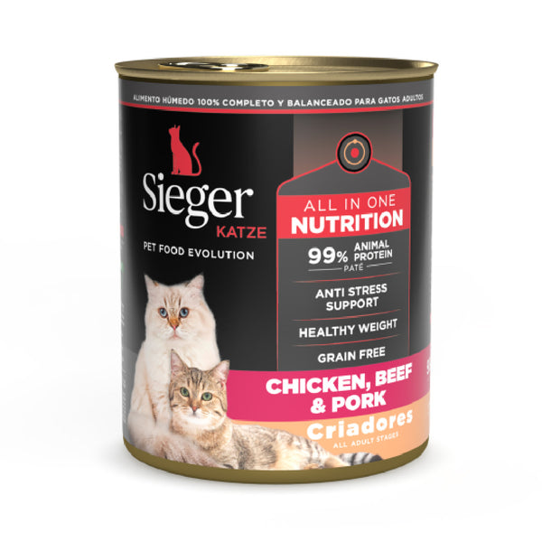 Lata Sieger Katze Criadores Gato Adulto Pollo Carne Cerdo