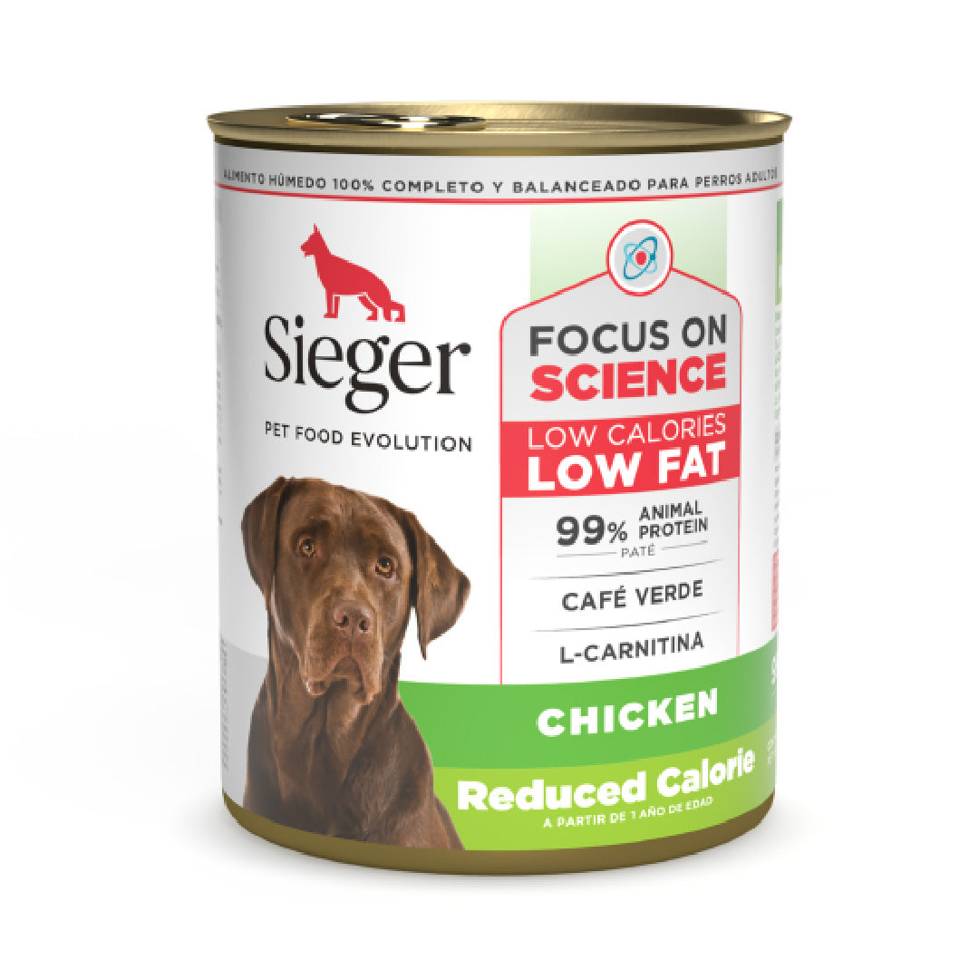 Lata Sieger Perro Adulto Bajas Calorías Pollo