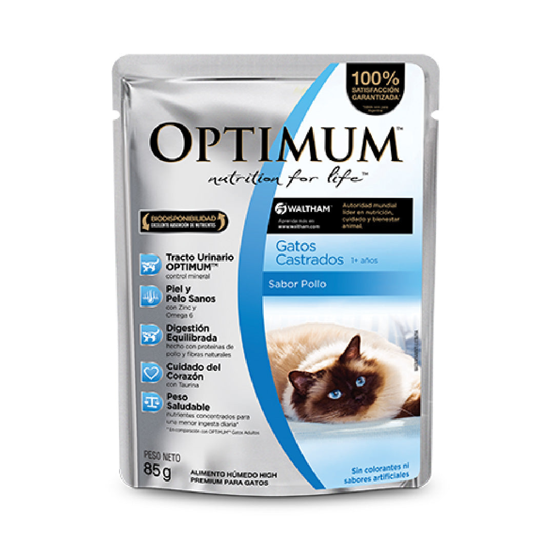 Pouch Optimum Gato Adulto Castrado Pollo