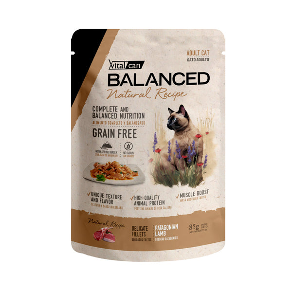Pouch Balanced Gato Adulto Filetes Cordero