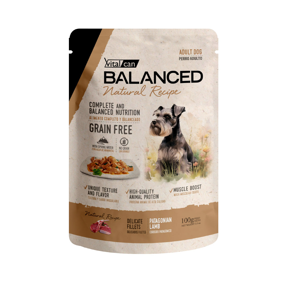Pouch Balanced Perro Adulto Filetes Cordero