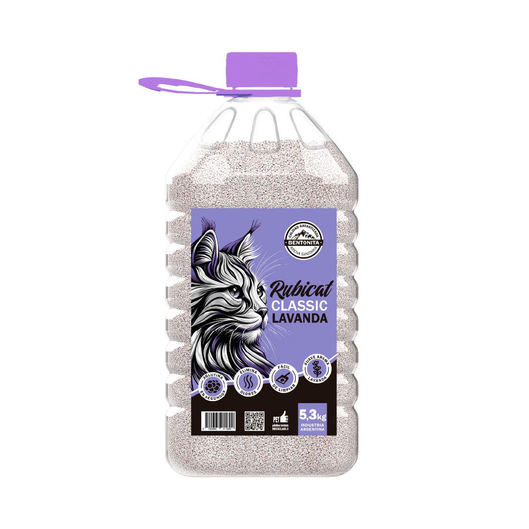Bidón Piedras Arena Sanitaria Aglutinante Rubicat Lavanda