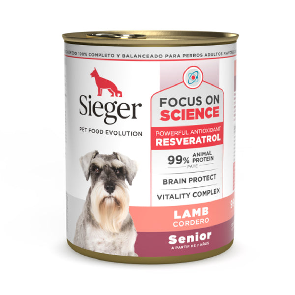 Lata Sieger Perro Adulto Senior Cordero