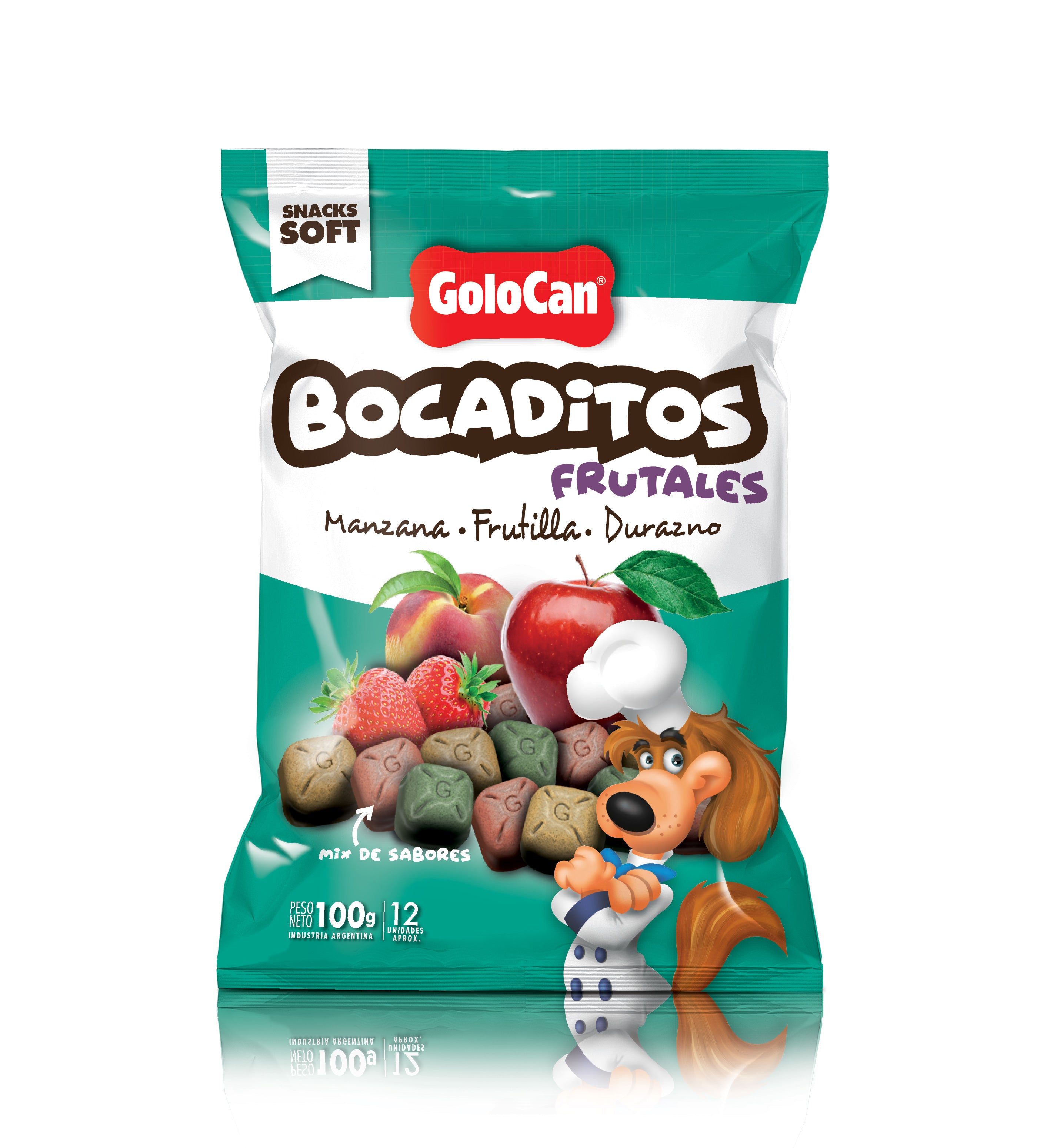 Bocaditos Frutales Perro Golocan Manzana Frutilla Durazno