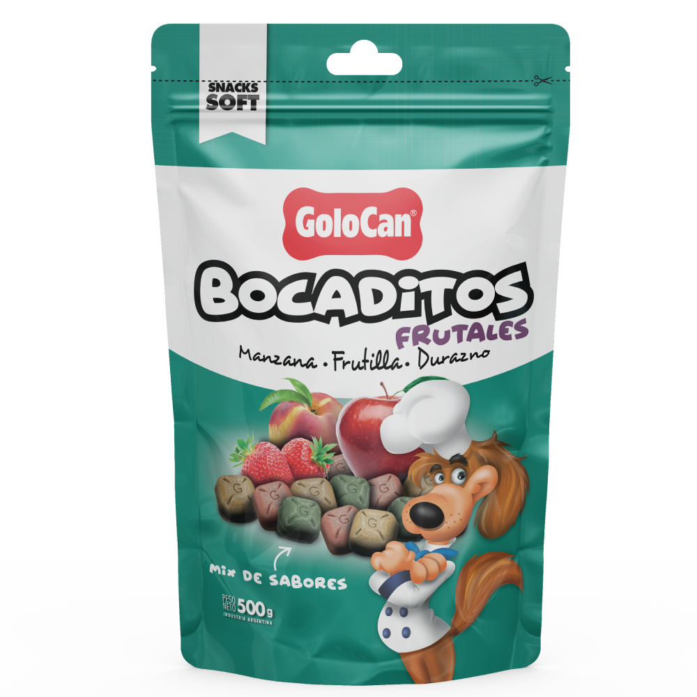 Bocaditos Frutales Perro Golocan Manzana Frutilla Durazno