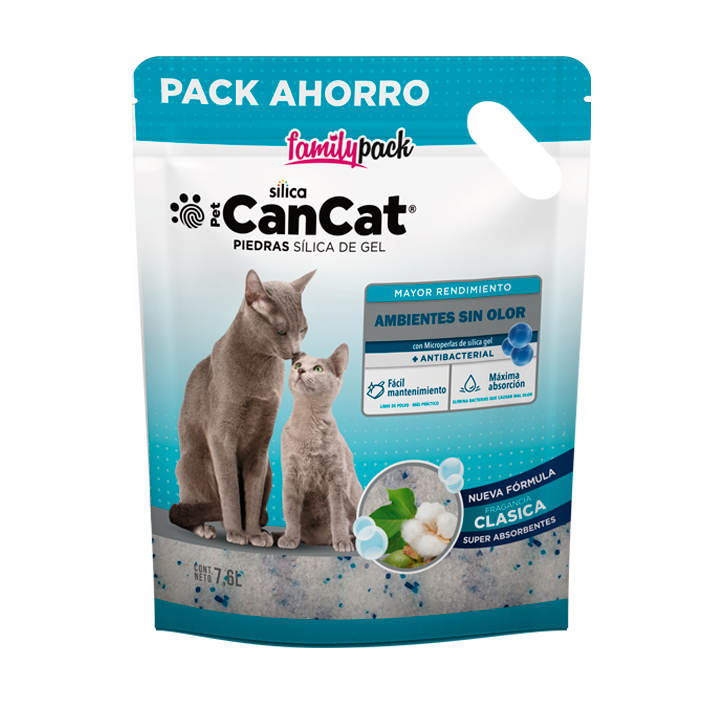 Piedras Sanitarias Gato CanCat Silica Gel Family Pack Clasica 7,6lt
