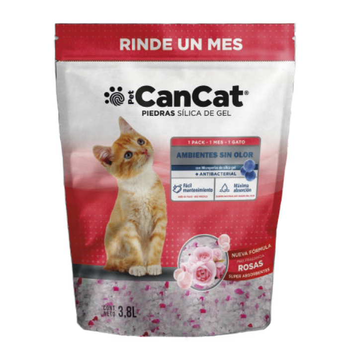 Piedras Sanitarias Gato CanCat Silica Gel Rosas 3,8lt