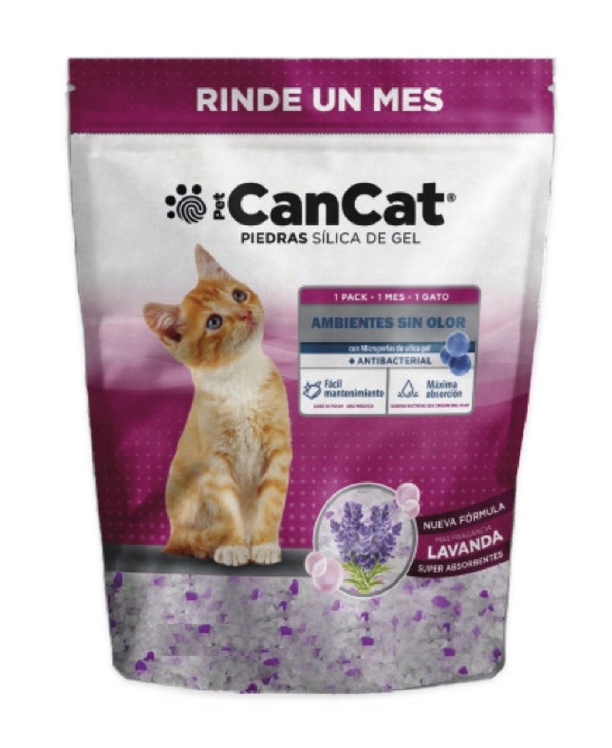 Piedras Sanitarias Gato CanCat Silica Gel Lavanda 2lt