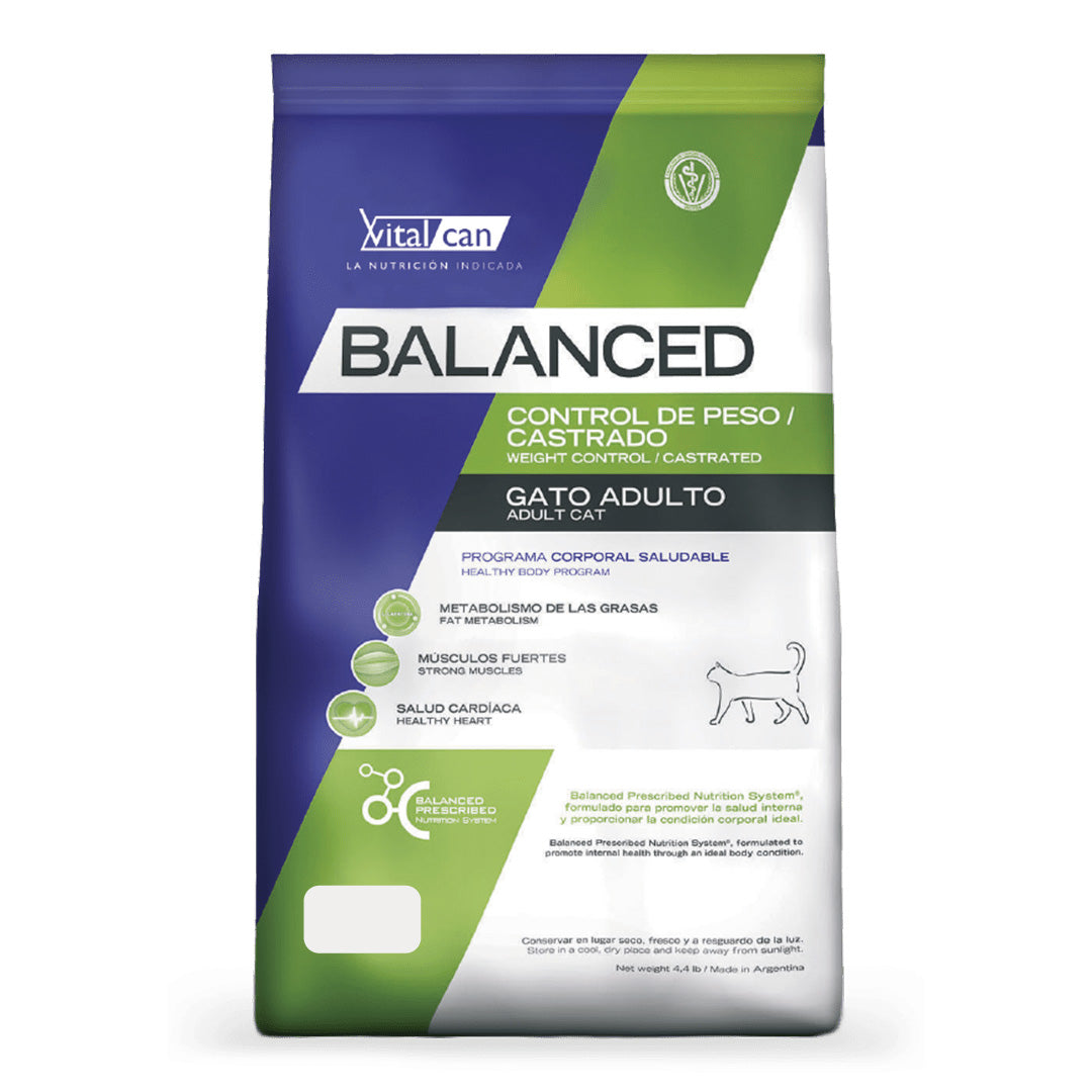 Alimento Balanced Gato Adulto Control de Peso / Castrado