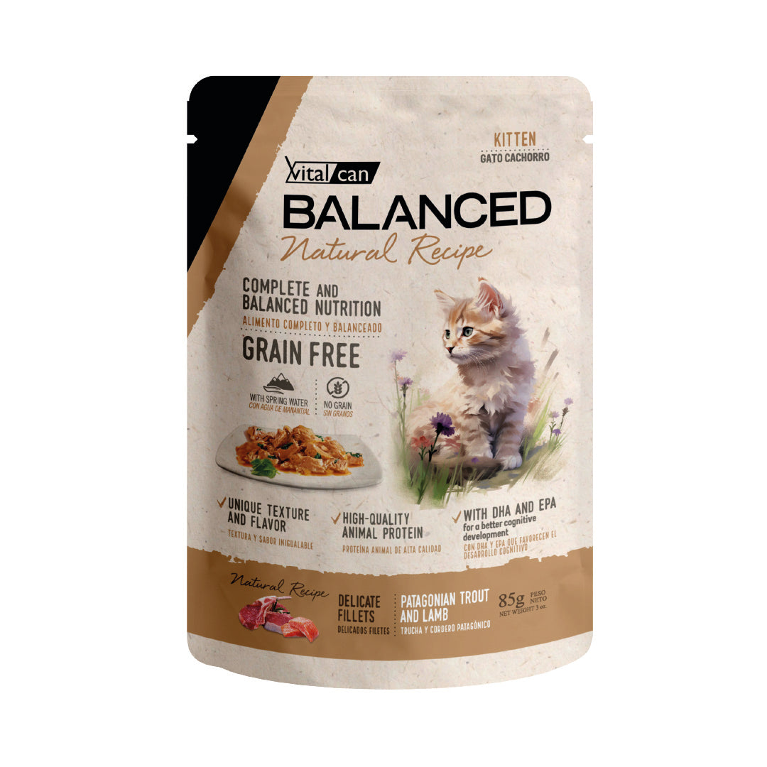 Pouch Balanced Gato Cachorro Filetes Trucha y Cordero