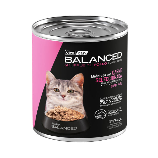 Lata Balanced Gato Cachorro Souffle Pollo