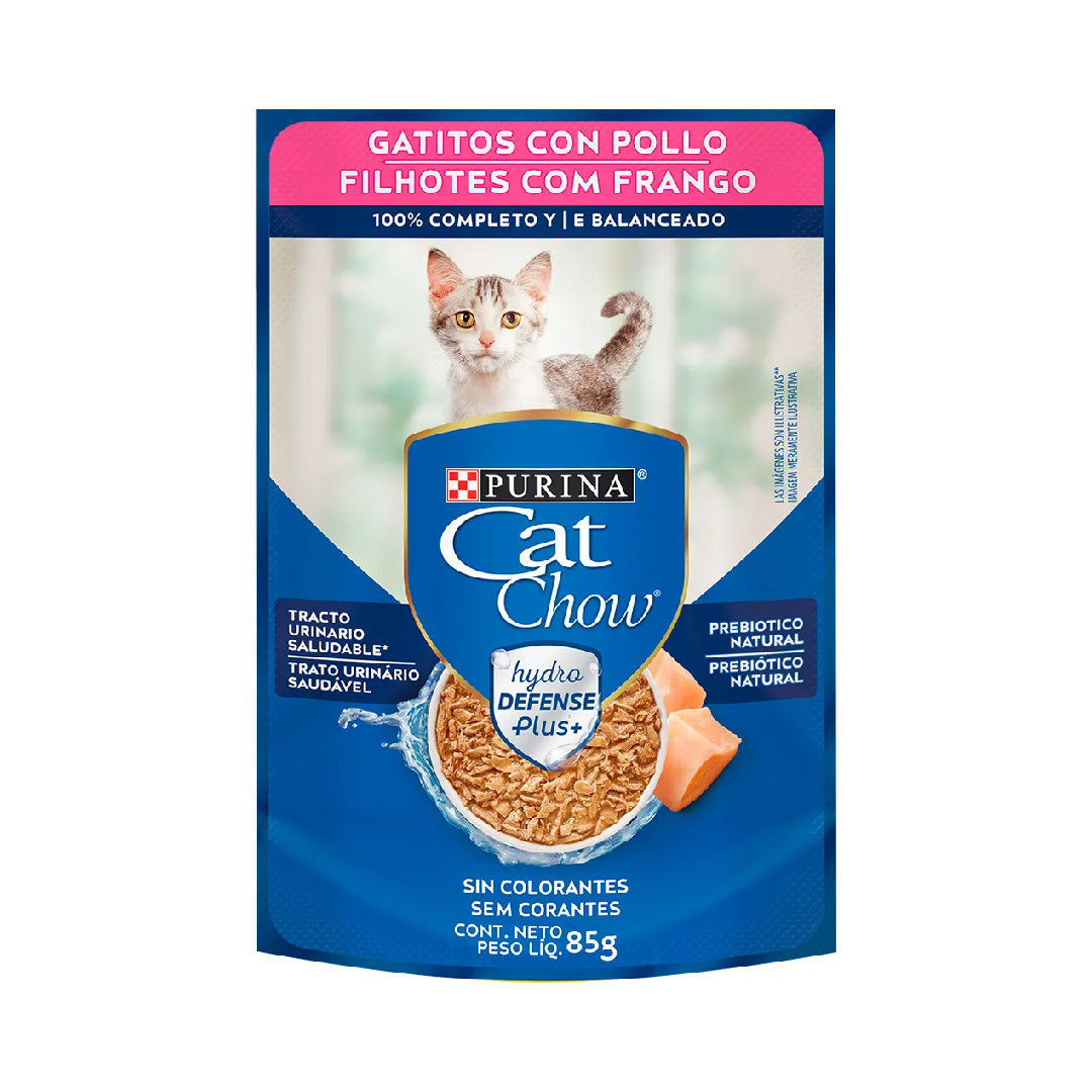 Pouch Cat Chow Gatito Kitten sabor Pollo 85gr