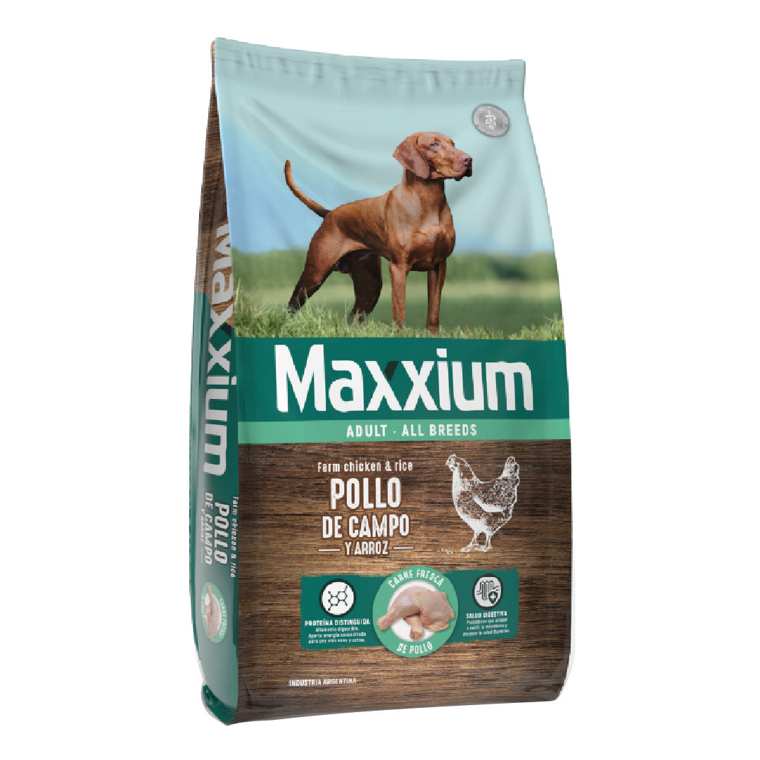 Alimento Maxxium Perro Adulto Pollo de Campo y Arroz