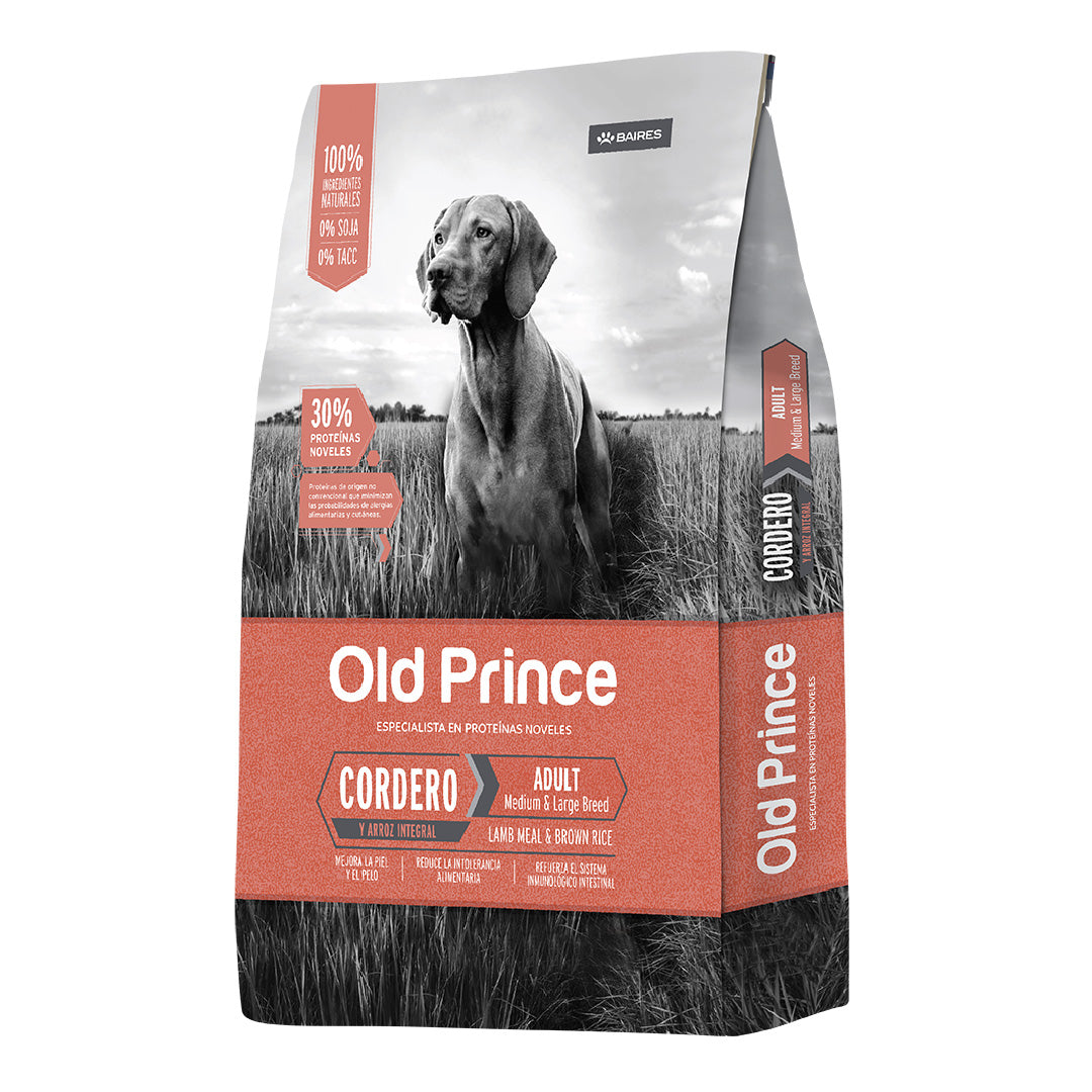 Alimento Old Prince Perro Adulto raza Mediana y Grande Cordero y Arroz 15+3kg