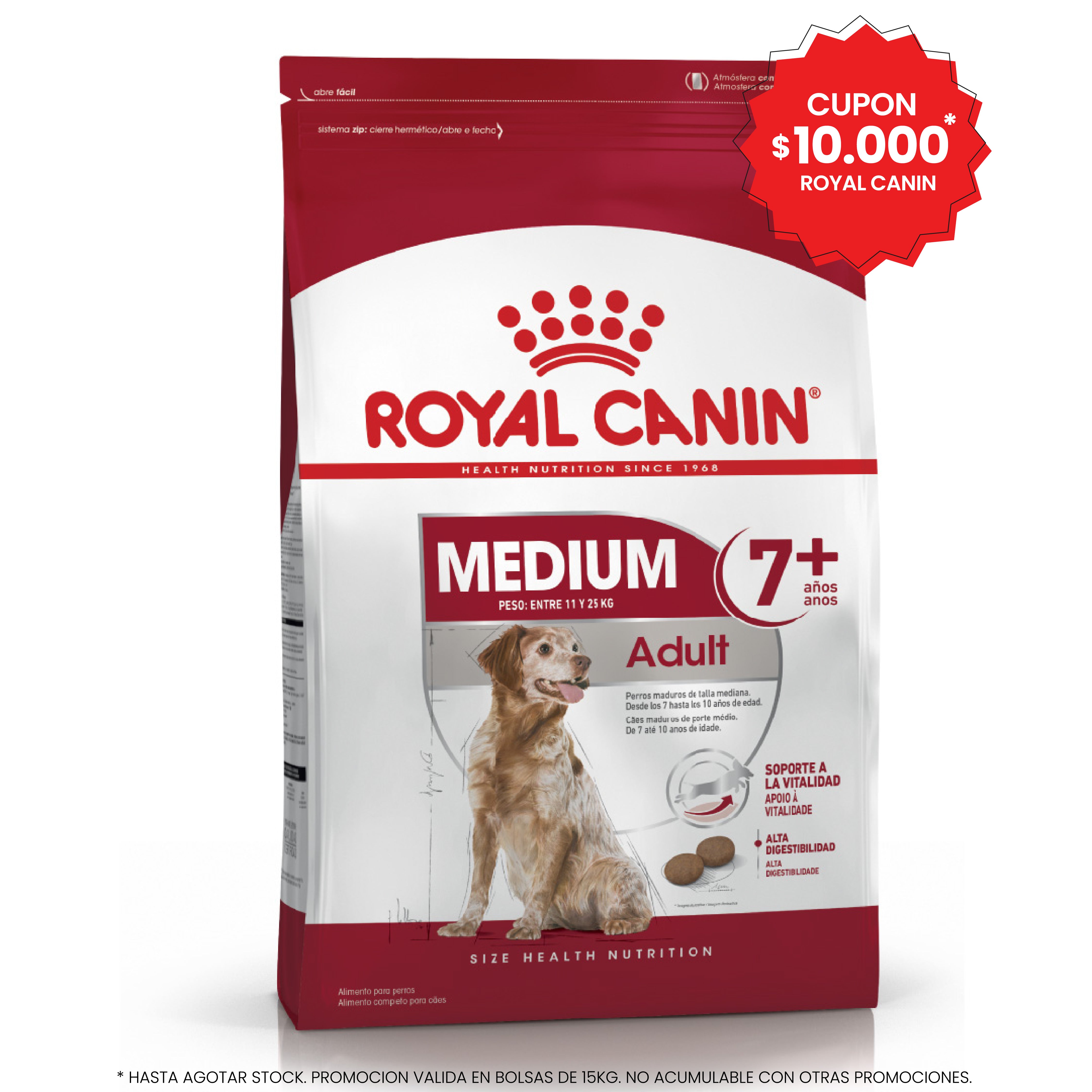 Alimento Royal Canin Perro Medium Adult edad 7+