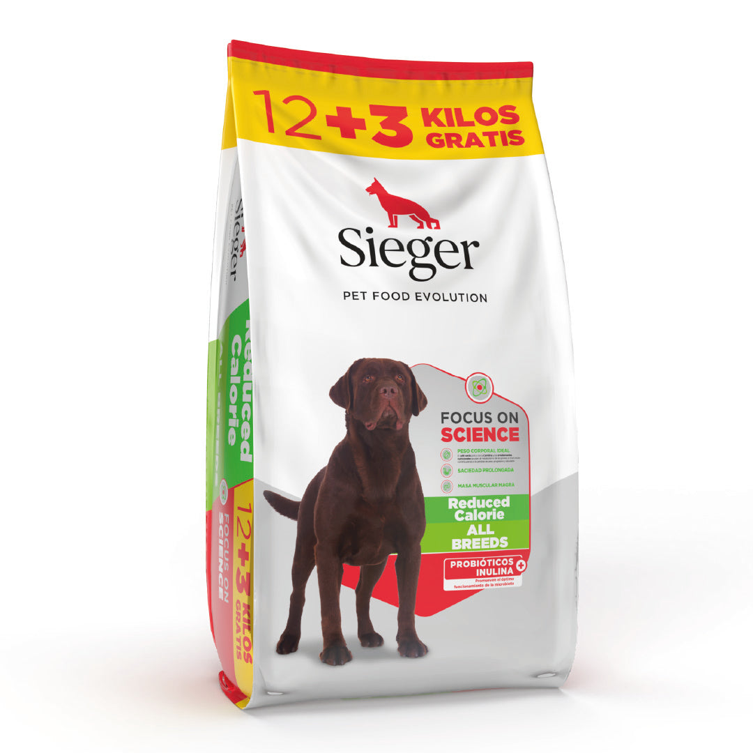 Alimento Sieger Perro Light Control de Peso 12+3kg