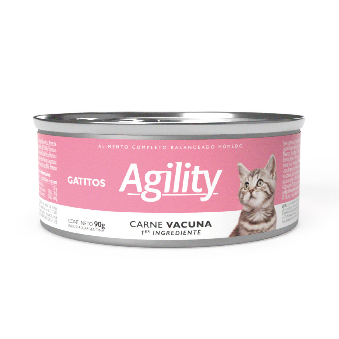 Lata Agility Gatito Cachorro Carne