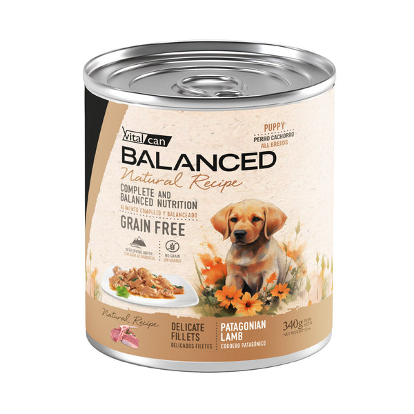 Lata Balanced Perro Cachorro Filetes Cordero