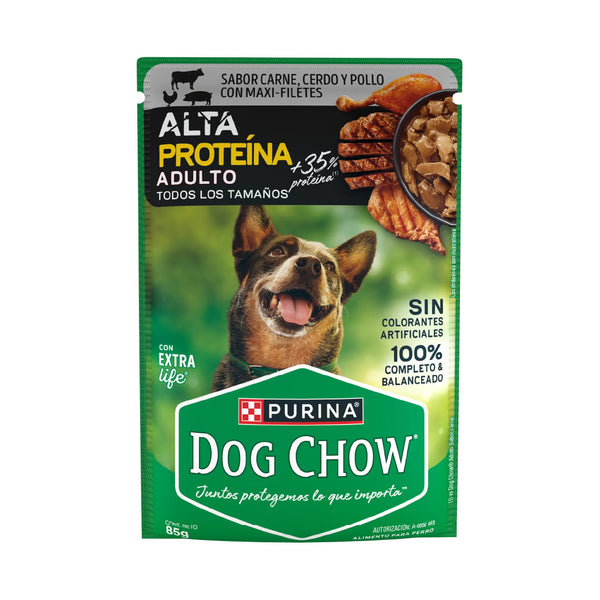 Pouch Dog Chow Alta Proteina Perro Adulto