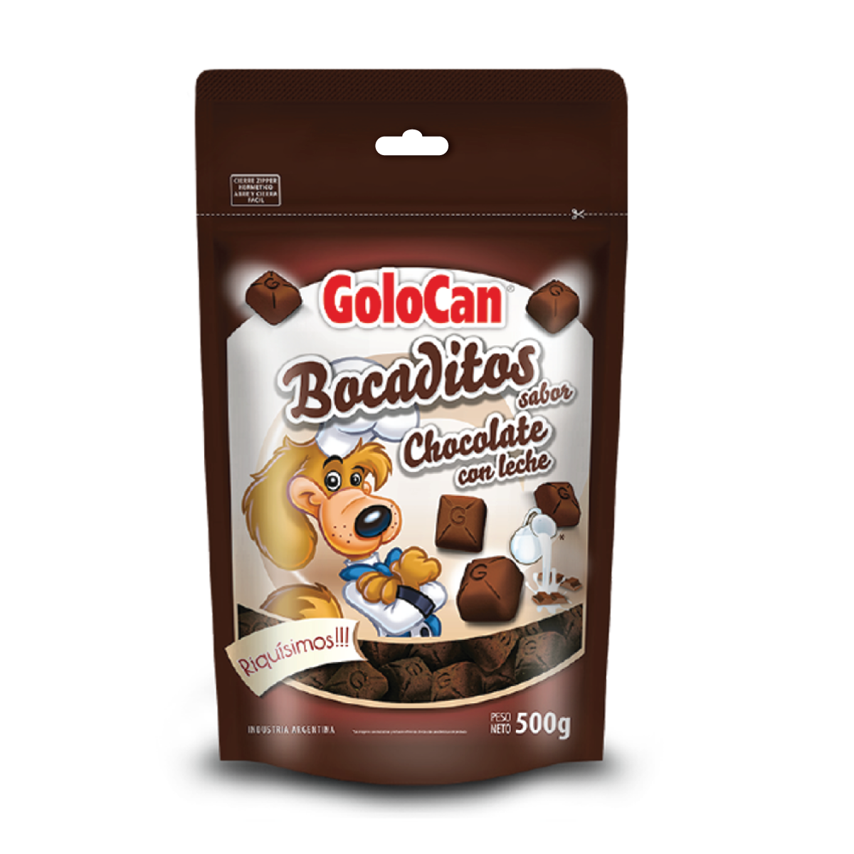 Bocaditos Perro Golocan sabor Chocolate con Leche 500gr