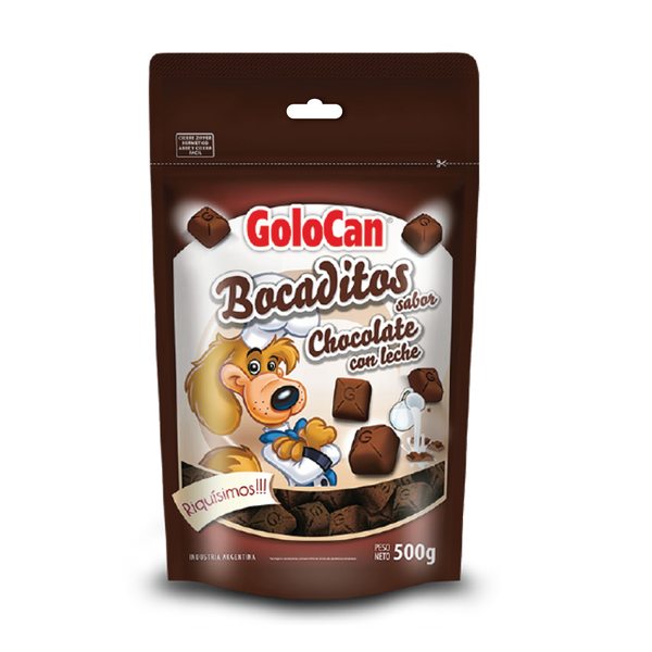 Bocaditos Perro Golocan sabor Chocolate con Leche 500gr