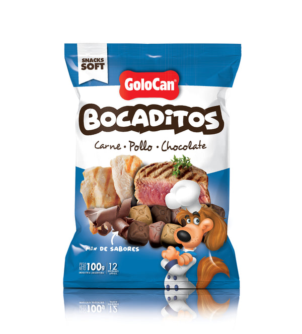 Bocaditos Perro Golocan sabor Carne Pollo Chocolate 100gr