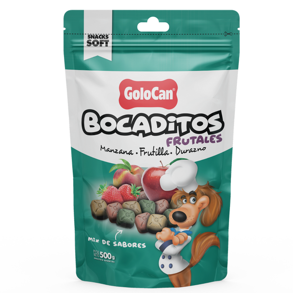 Bocaditos Frutales Perro Golocan Manzana Frutilla Durazno