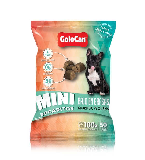Mini Bocaditos Perro Golocan Bajo en Grasas 100gr