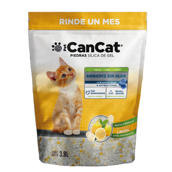 Piedras Sanitarias Gato CanCat Silica Gel Limón